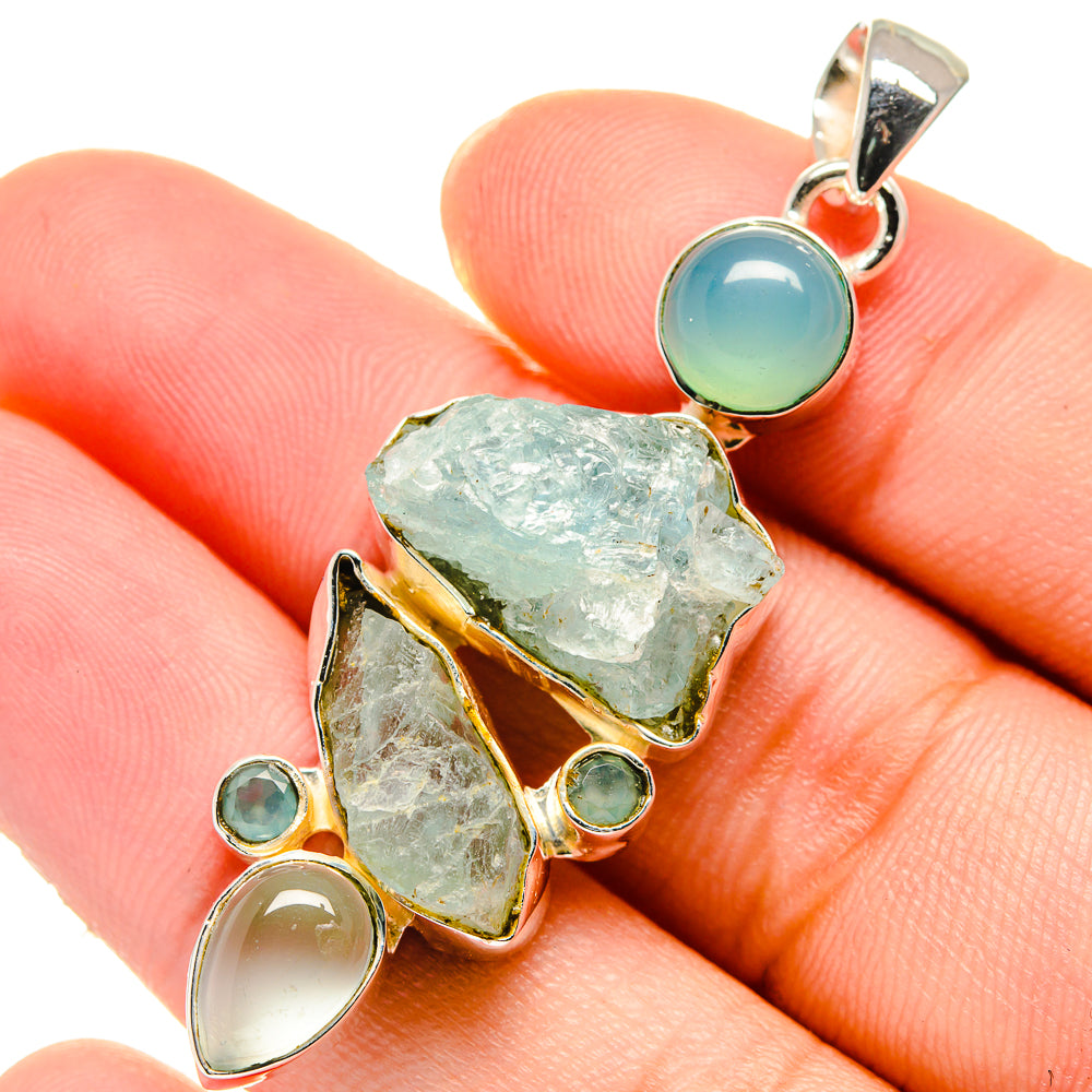 Aquamarine Pendants handcrafted by Anasilvercos - PD17453