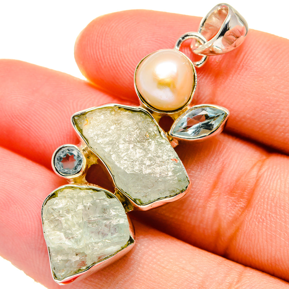Aquamarine Pendants handcrafted by Anasilvercos - PD17456