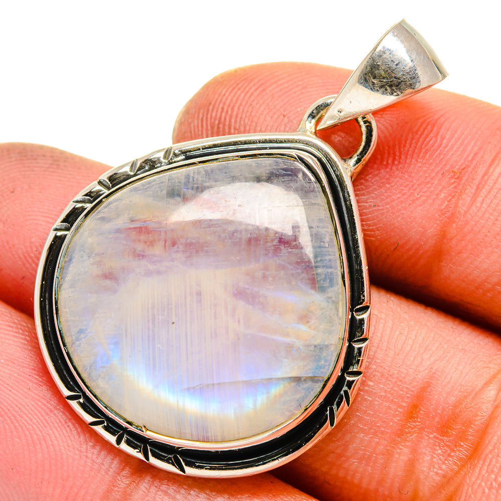 Rainbow Moonstone Pendants handcrafted by Anasilvercos - PD17462