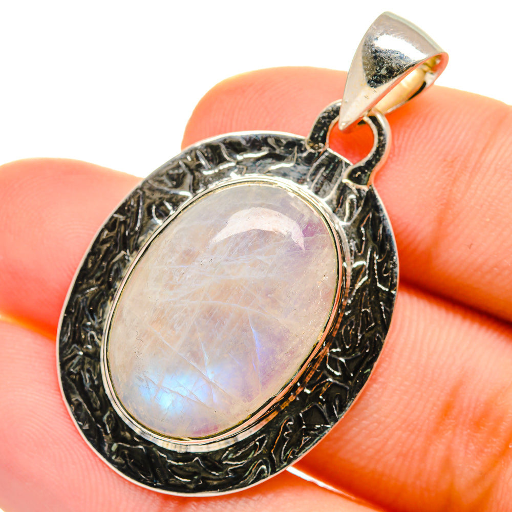 Rainbow Moonstone Pendants handcrafted by Anasilvercos - PD17463