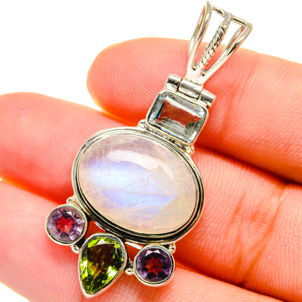 Rainbow Moonstone Pendants handcrafted by Anasilvercos - PD17483