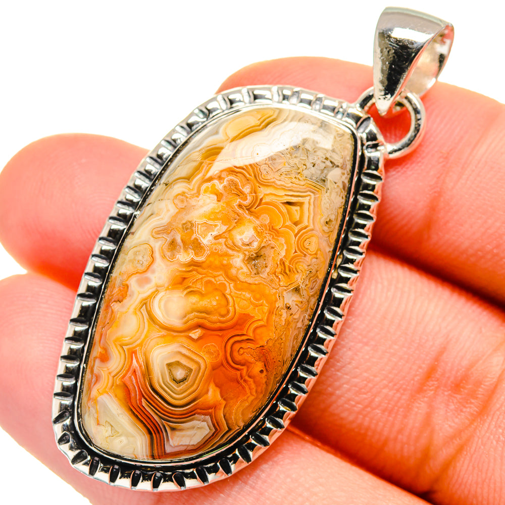 Crazy Lace Agate Pendants handcrafted by Anasilvercos - PD17484