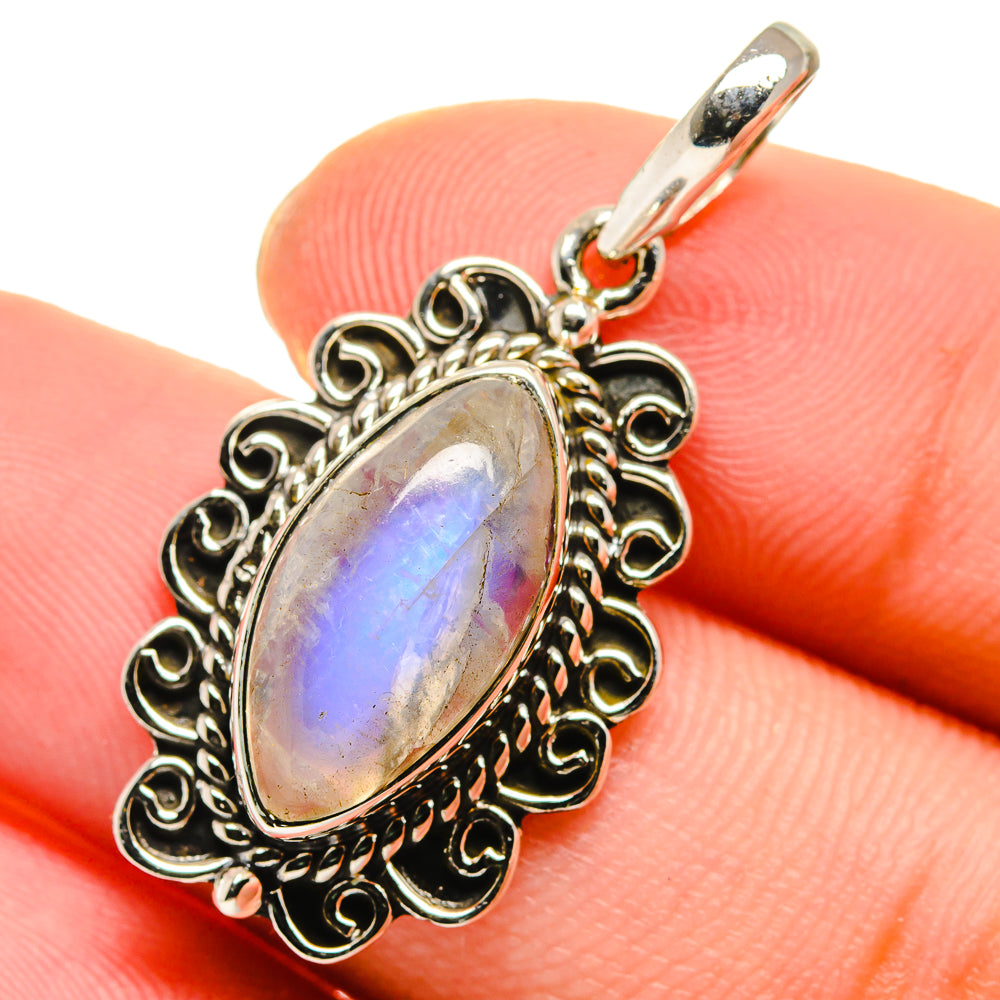 Rainbow Moonstone Pendants handcrafted by Anasilvercos - PD17486