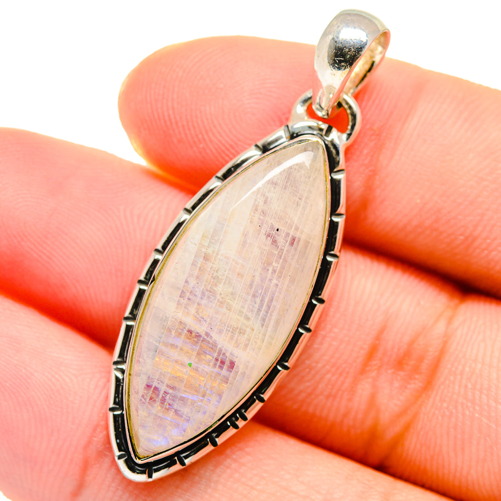 Rainbow Moonstone Pendants handcrafted by Anasilvercos - PD17489
