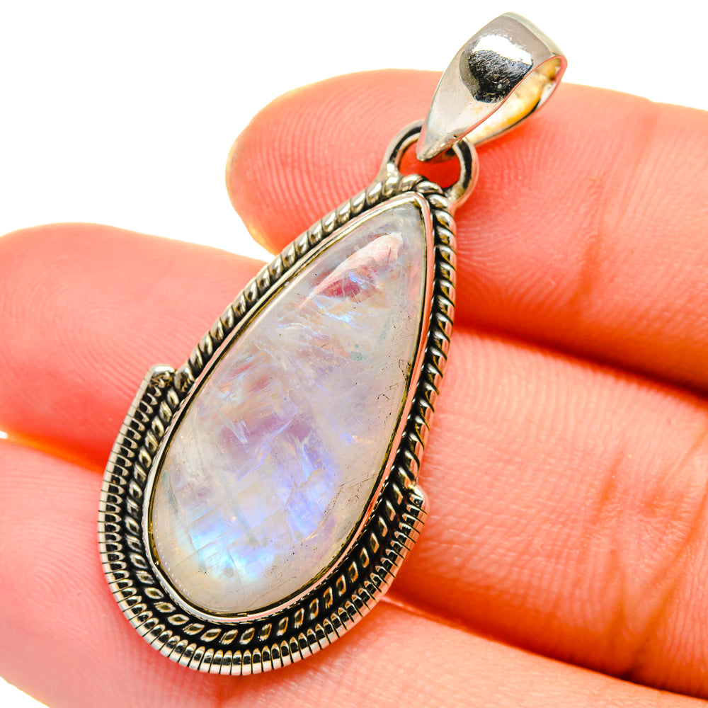 Rainbow Moonstone Pendants handcrafted by Anasilvercos - PD17492