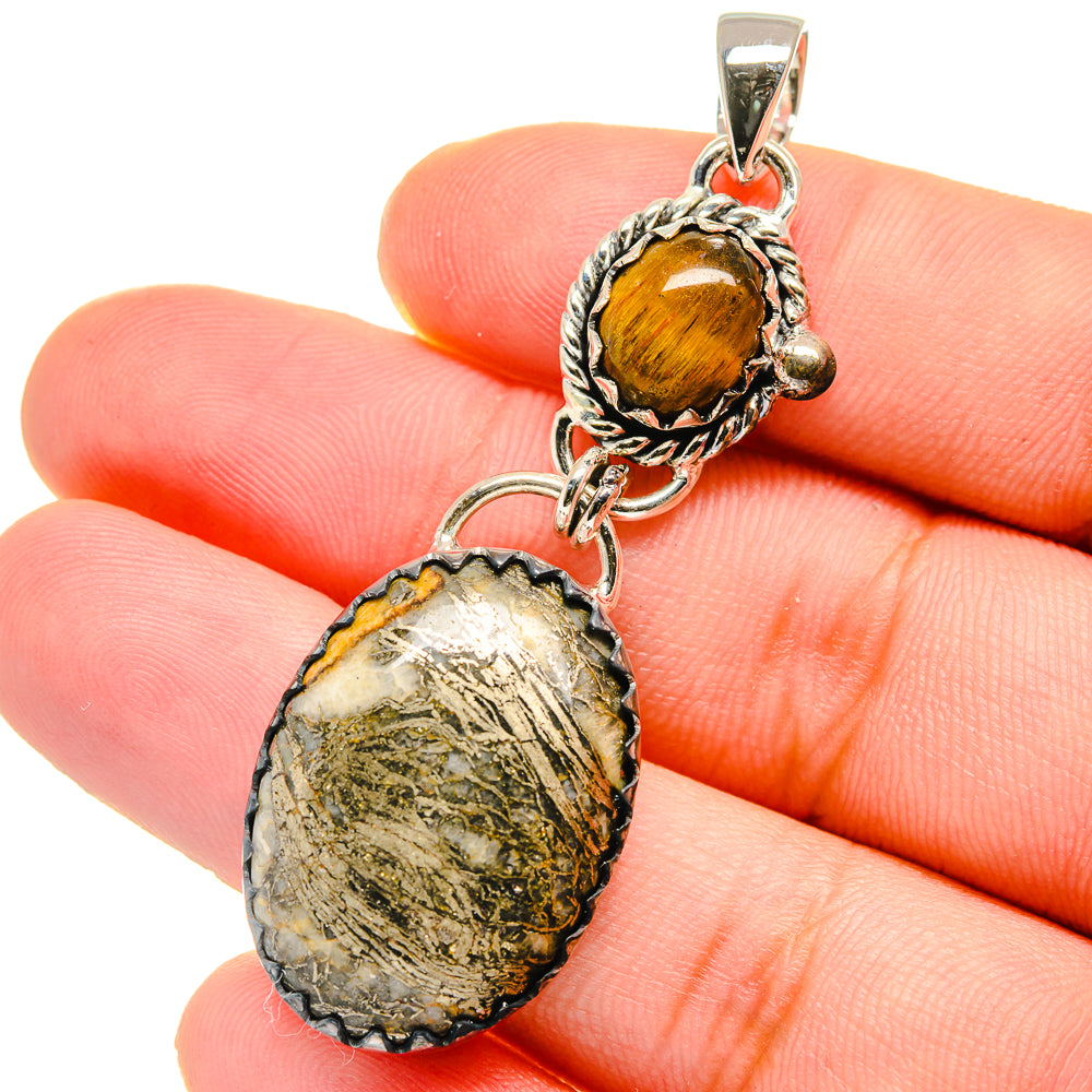 Pyrite Agate Pendants handcrafted by Anasilvercos - PD17496