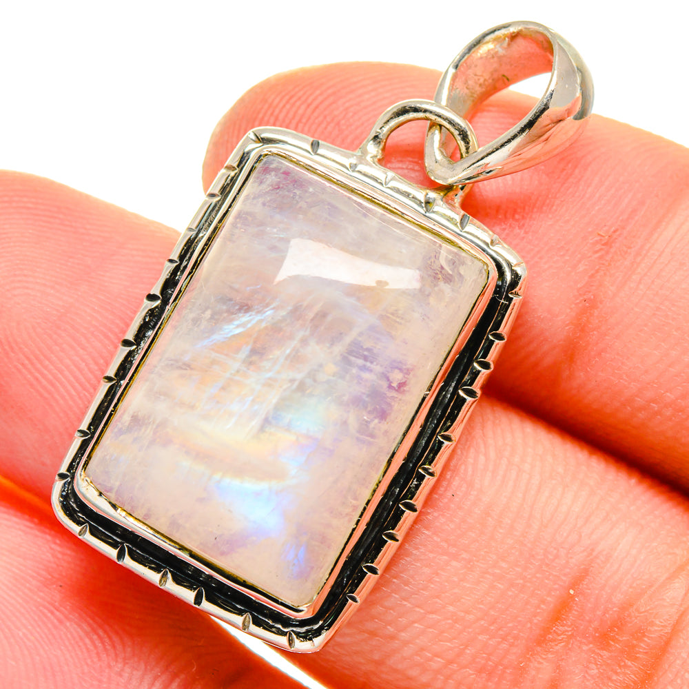 Rainbow Moonstone Pendants handcrafted by Anasilvercos - PD17506
