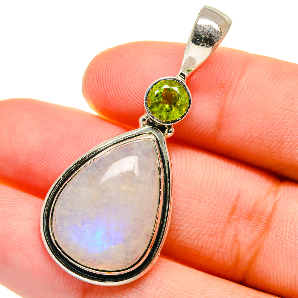 Rainbow Moonstone Pendants handcrafted by Anasilvercos - PD17508