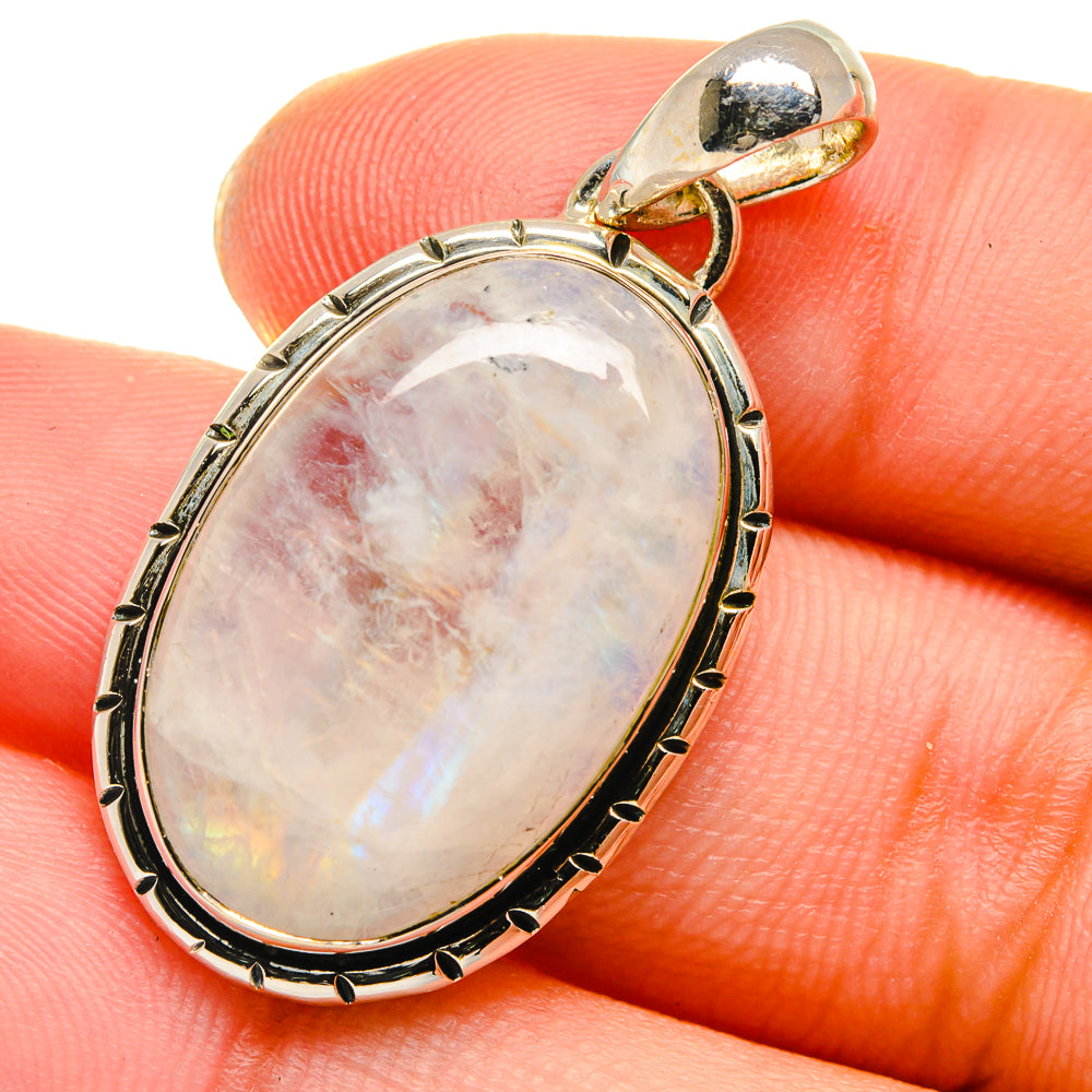 Rainbow Moonstone Pendants handcrafted by Anasilvercos - PD17512