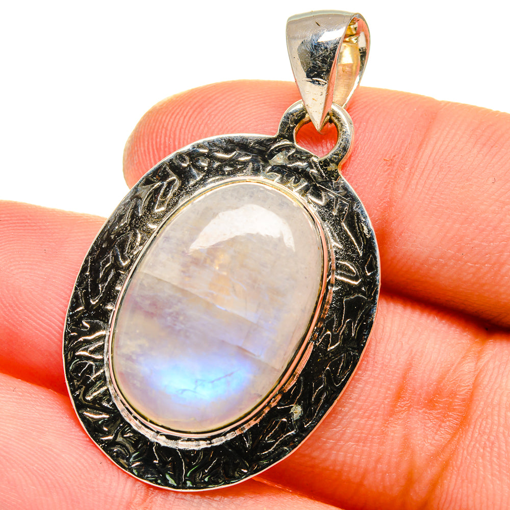 Rainbow Moonstone Pendants handcrafted by Anasilvercos - PD17524