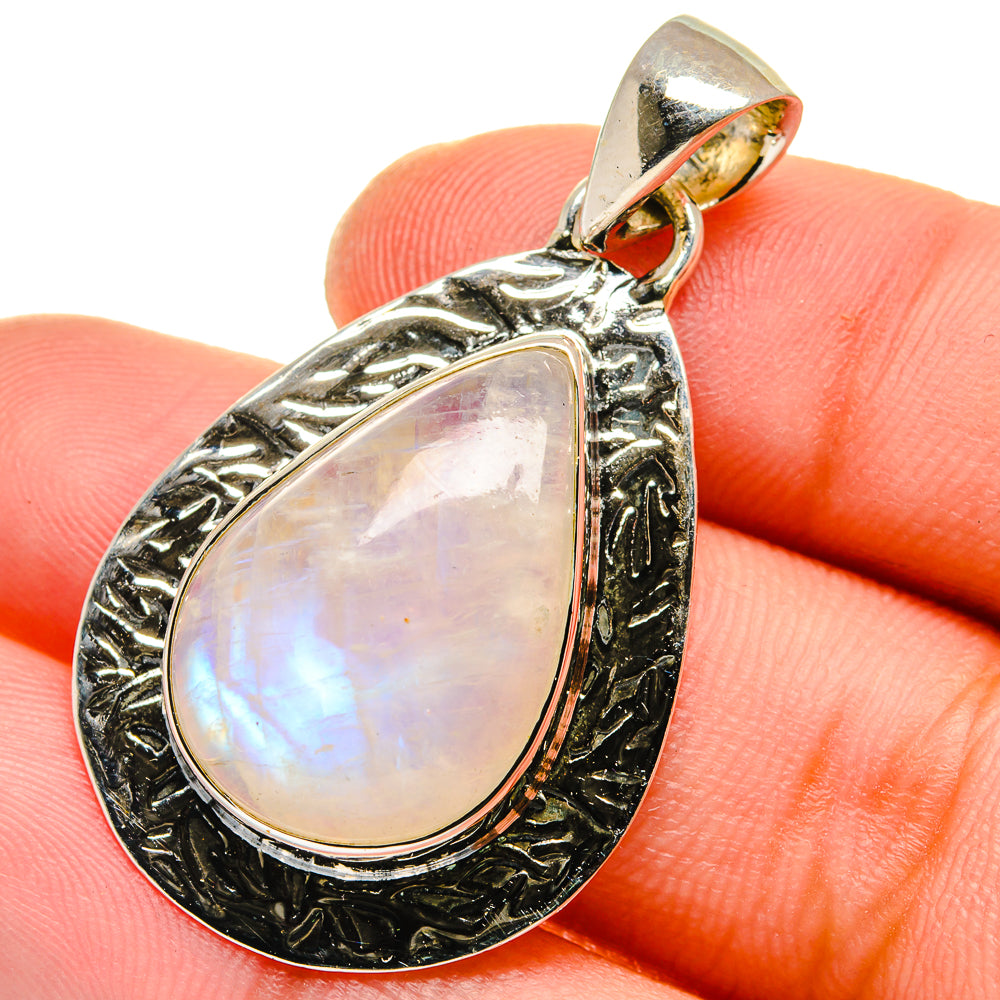 Rainbow Moonstone Pendants handcrafted by Anasilvercos - PD17530