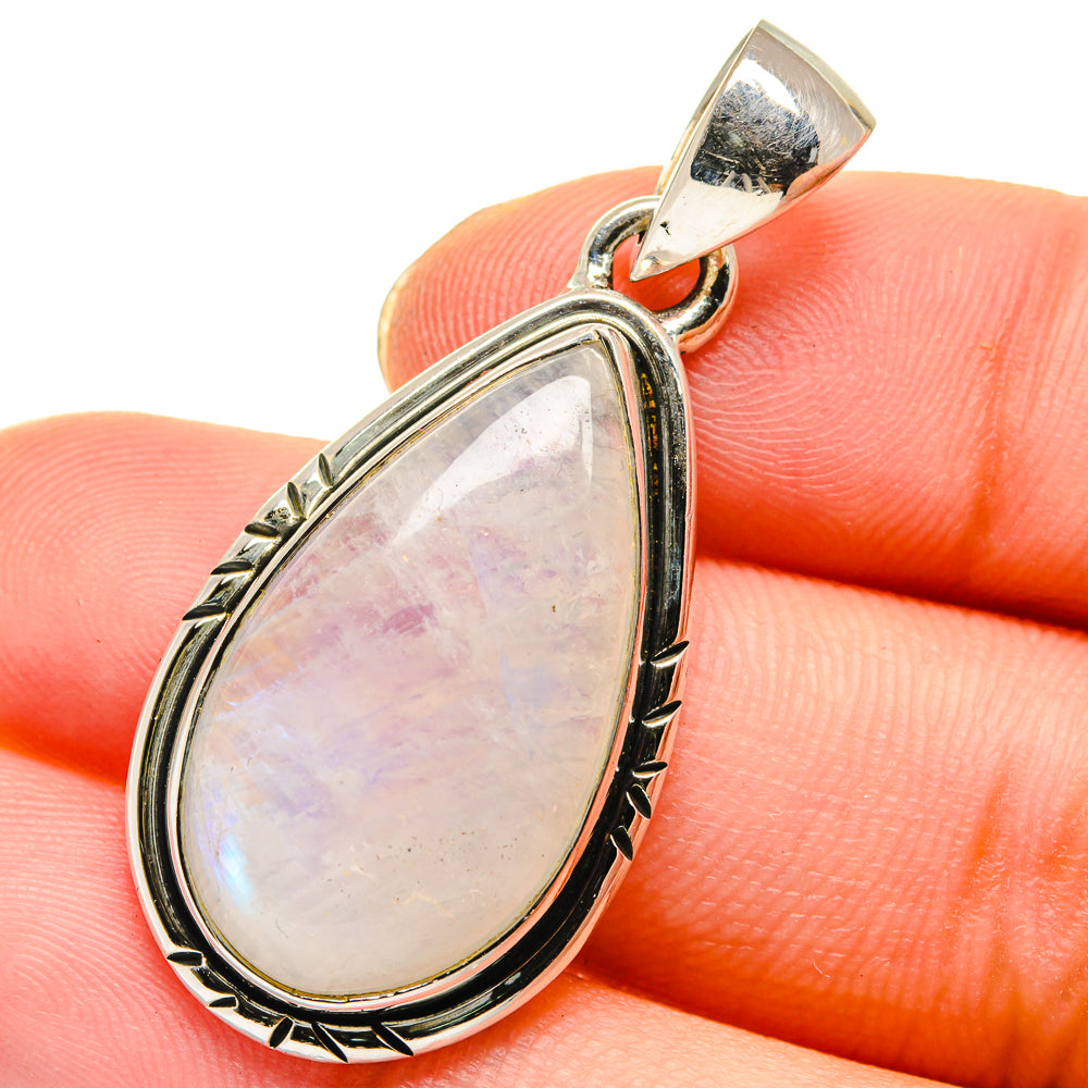 Rainbow Moonstone Pendants handcrafted by Anasilvercos - PD17533