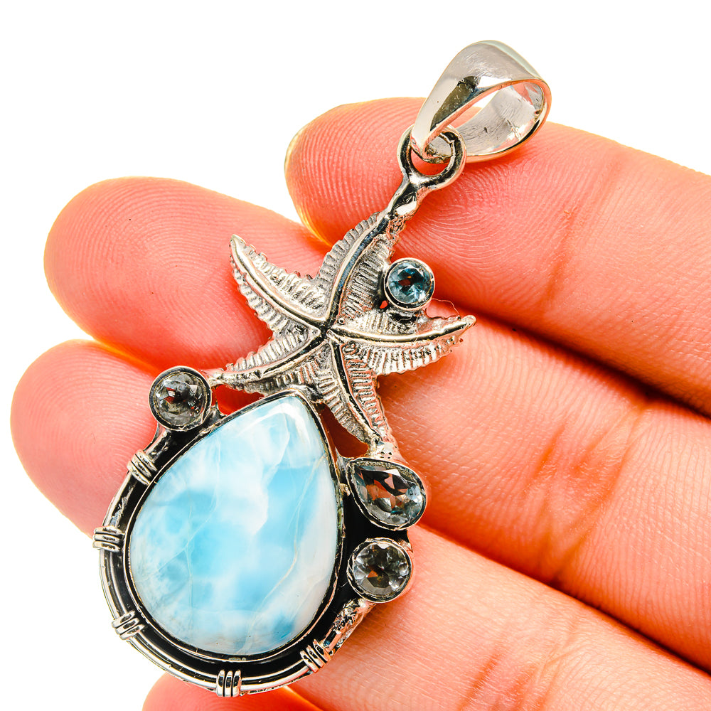 Larimar Pendants handcrafted by Anasilvercos - PD17540