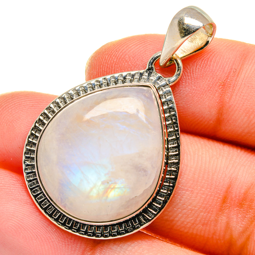 Rainbow Moonstone Pendants handcrafted by Anasilvercos - PD17550