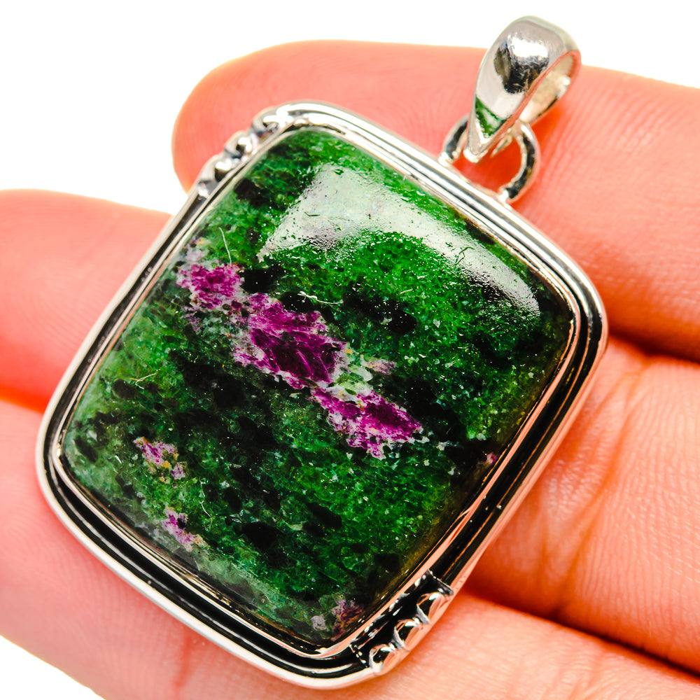 Ruby Zoisite Pendants handcrafted by Anasilvercos - PD17596