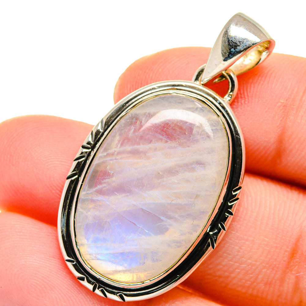 Rainbow Moonstone Pendants handcrafted by Anasilvercos - PD17616