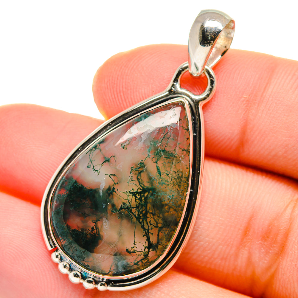 Green Moss Agate Pendants handcrafted by Anasilvercos - PD17618