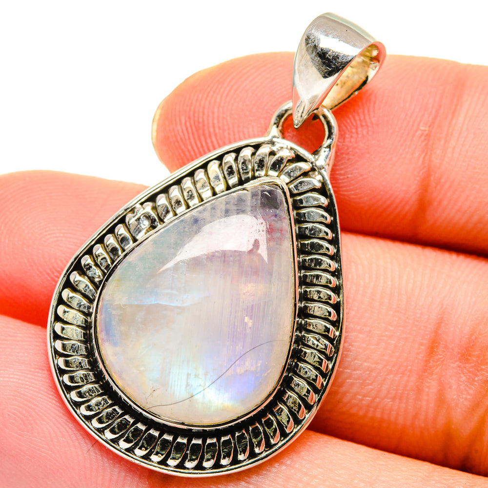 Rainbow Moonstone Pendants handcrafted by Anasilvercos - PD17628
