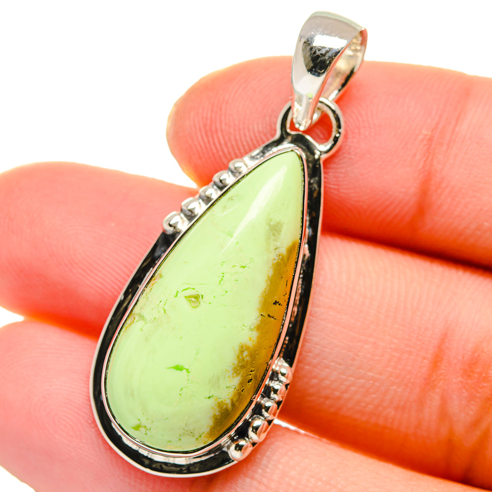 Lemon Chrysoprase Pendants handcrafted by Anasilvercos - PD17645