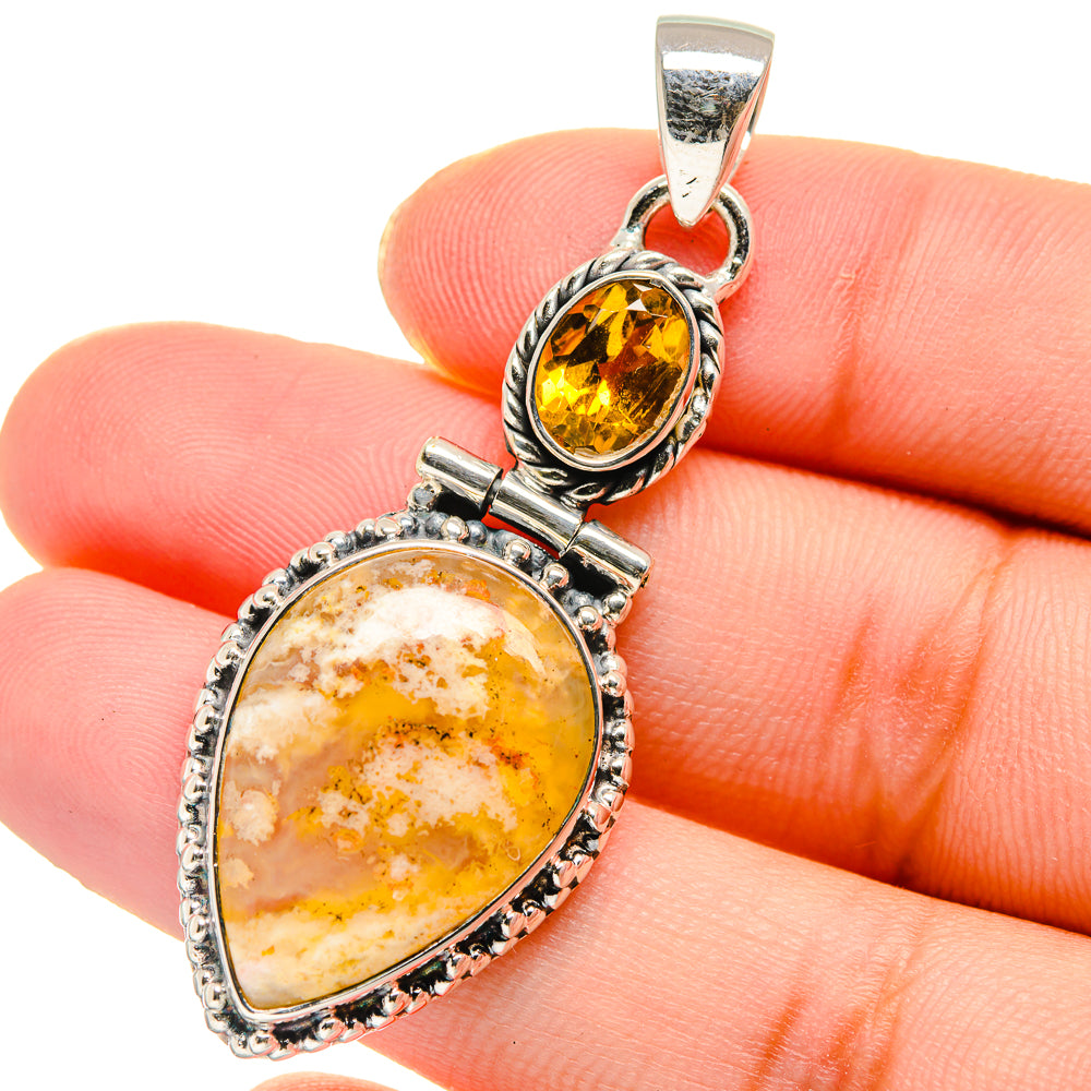 Plume Agate Pendants handcrafted by Anasilvercos - PD17651