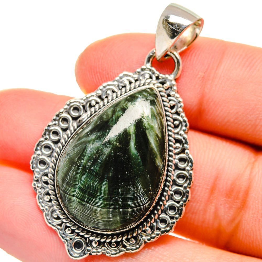 Seraphinite Pendants handcrafted by Anasilvercos - PD17652