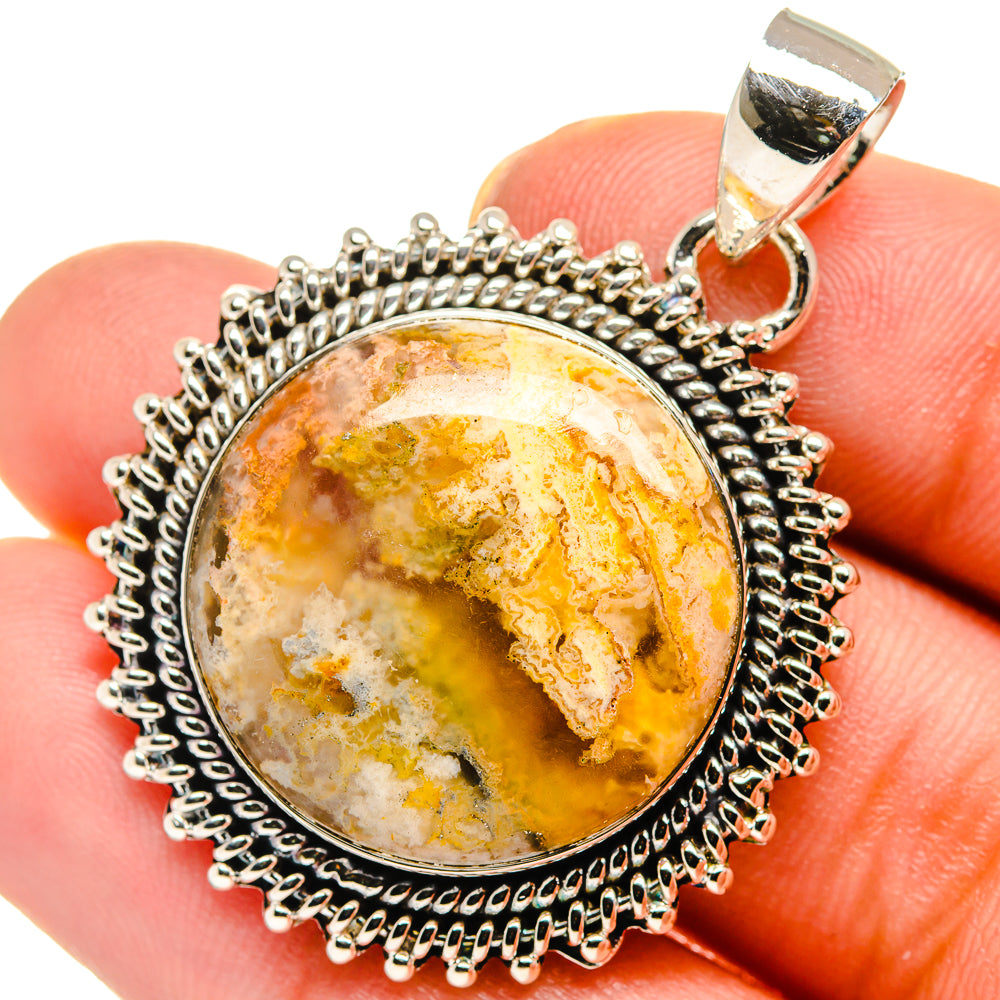 Plume Agate Pendants handcrafted by Anasilvercos - PD17655
