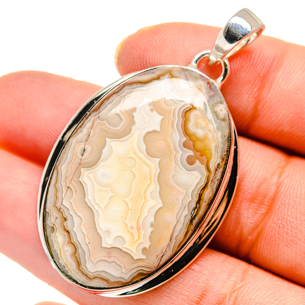 Laguna Lace Agate Pendants handcrafted by Anasilvercos - PD17657