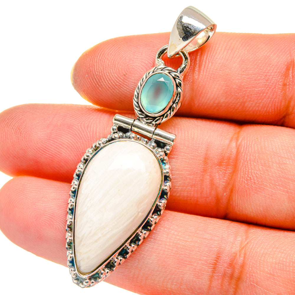 White Scolecite Pendants handcrafted by Anasilvercos - PD17663
