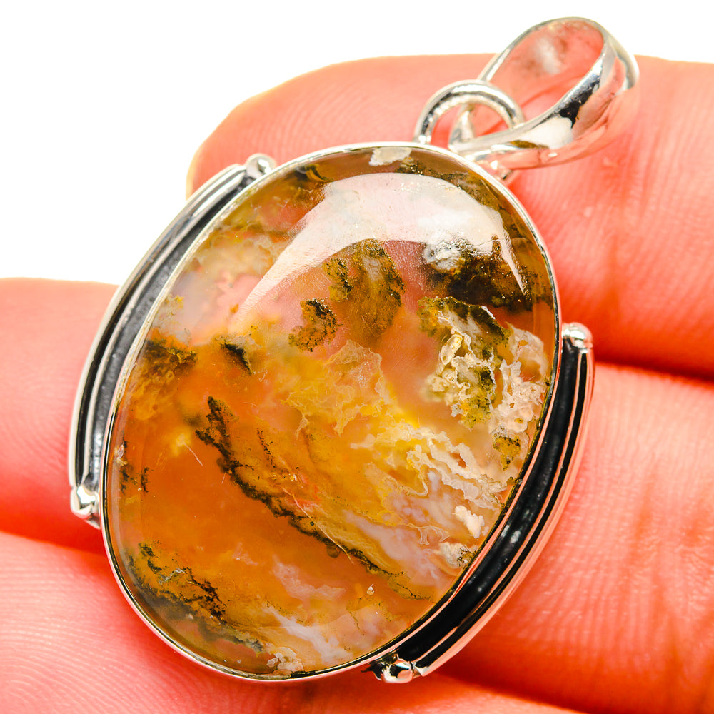 Plume Agate Pendants handcrafted by Anasilvercos - PD17680