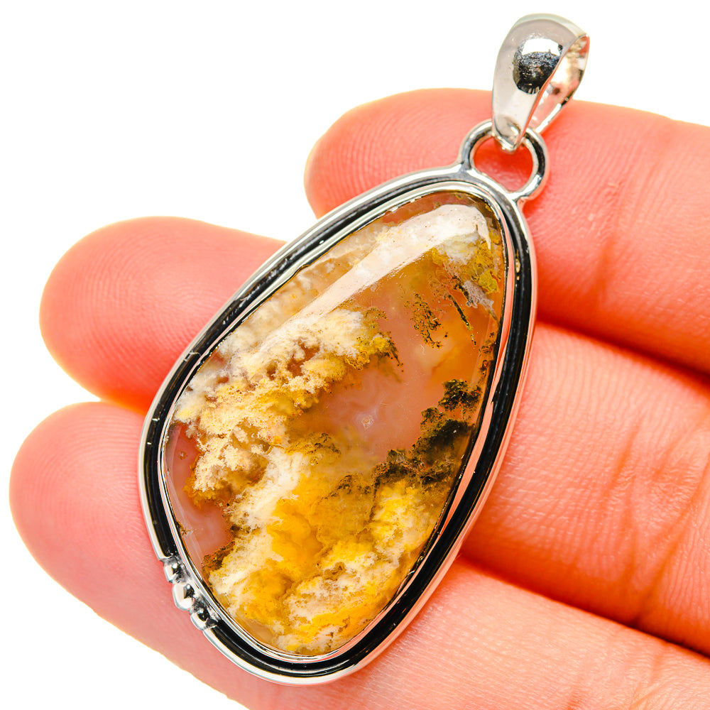 Plume Agate Pendants handcrafted by Anasilvercos - PD17692