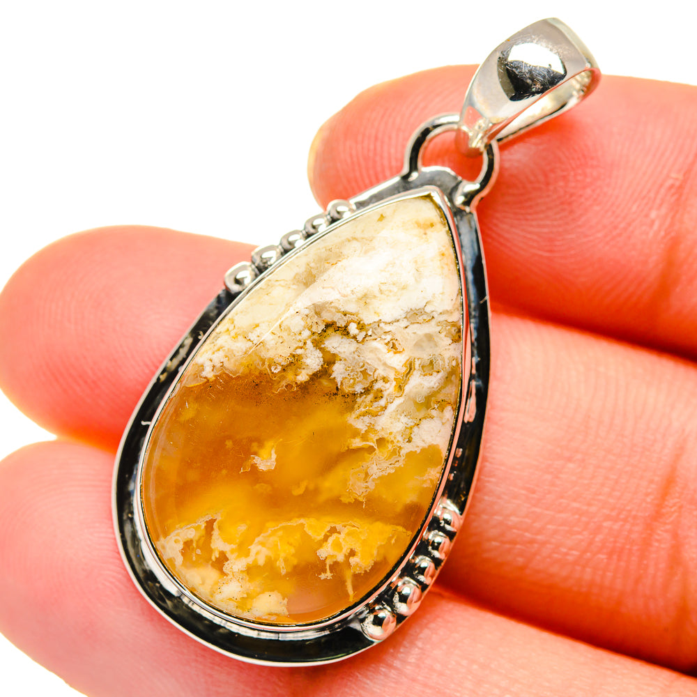 Plume Agate Pendants handcrafted by Anasilvercos - PD17701