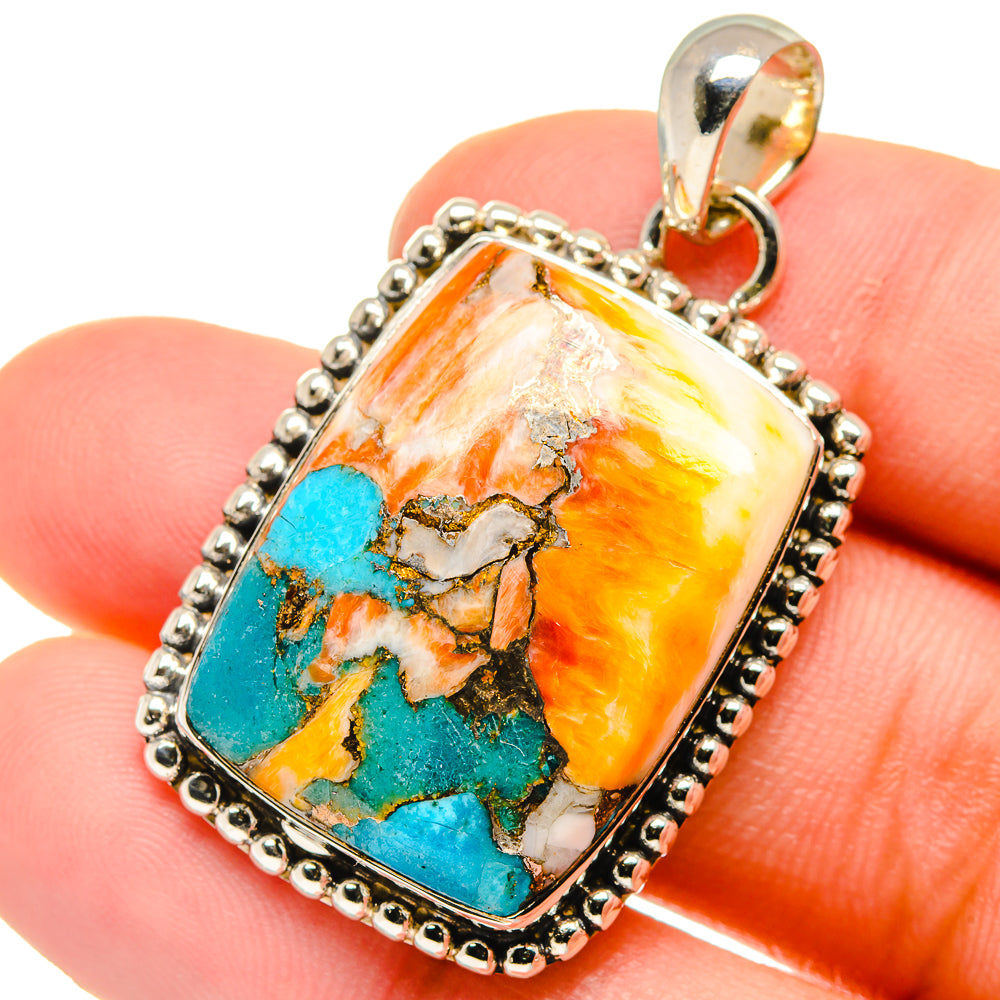 Spiny Oyster Turquoise Pendants handcrafted by Anasilvercos - PD17712