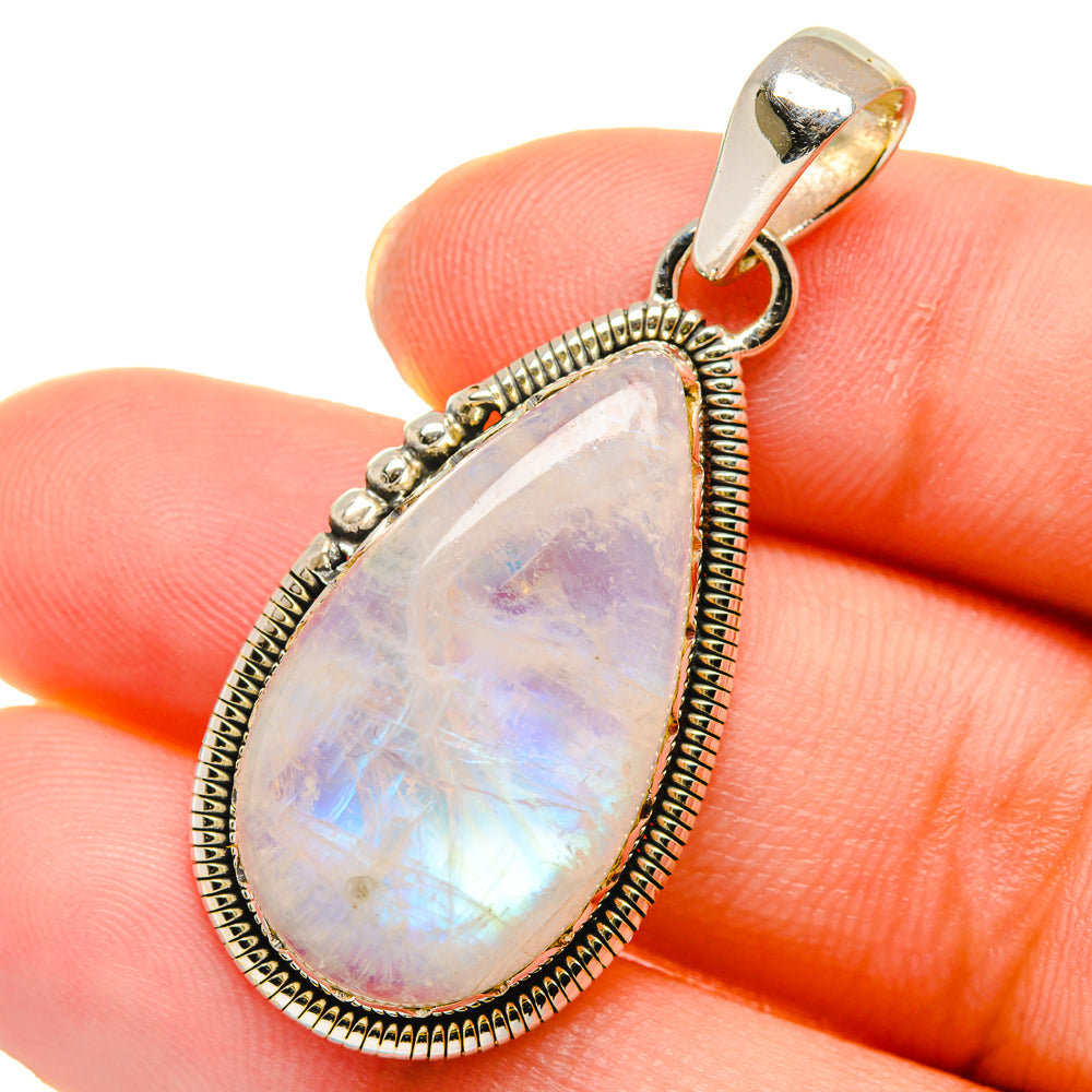 Rainbow Moonstone Pendants handcrafted by Anasilvercos - PD17717