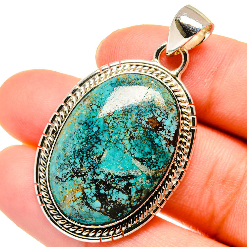 Tibetan Turquoise Pendants handcrafted by Anasilvercos - PD17728