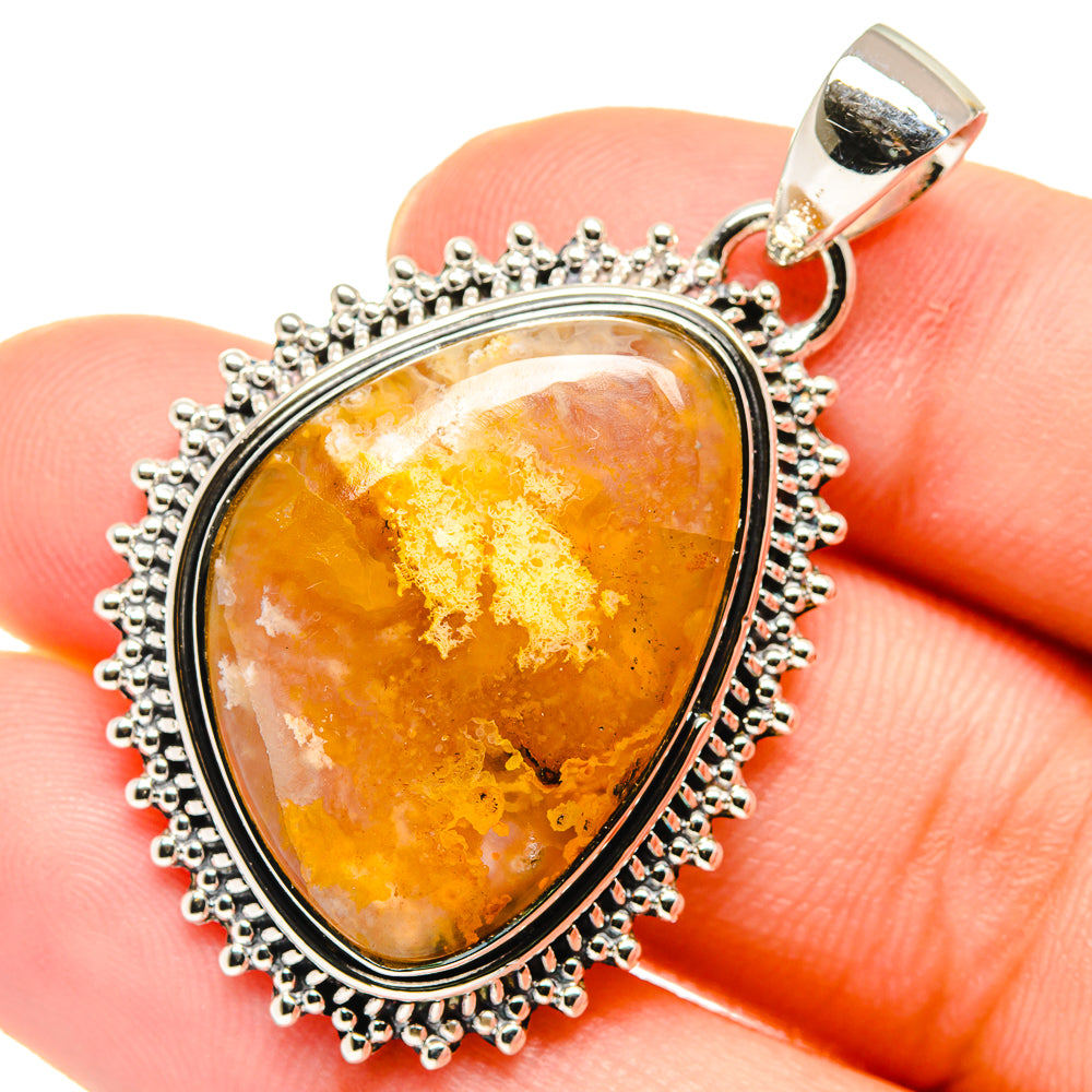 Plume Agate Pendants handcrafted by Anasilvercos - PD17729