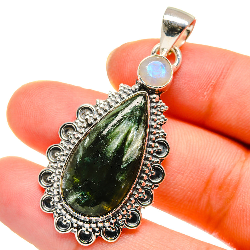 Seraphinite Pendants handcrafted by Anasilvercos - PD17741