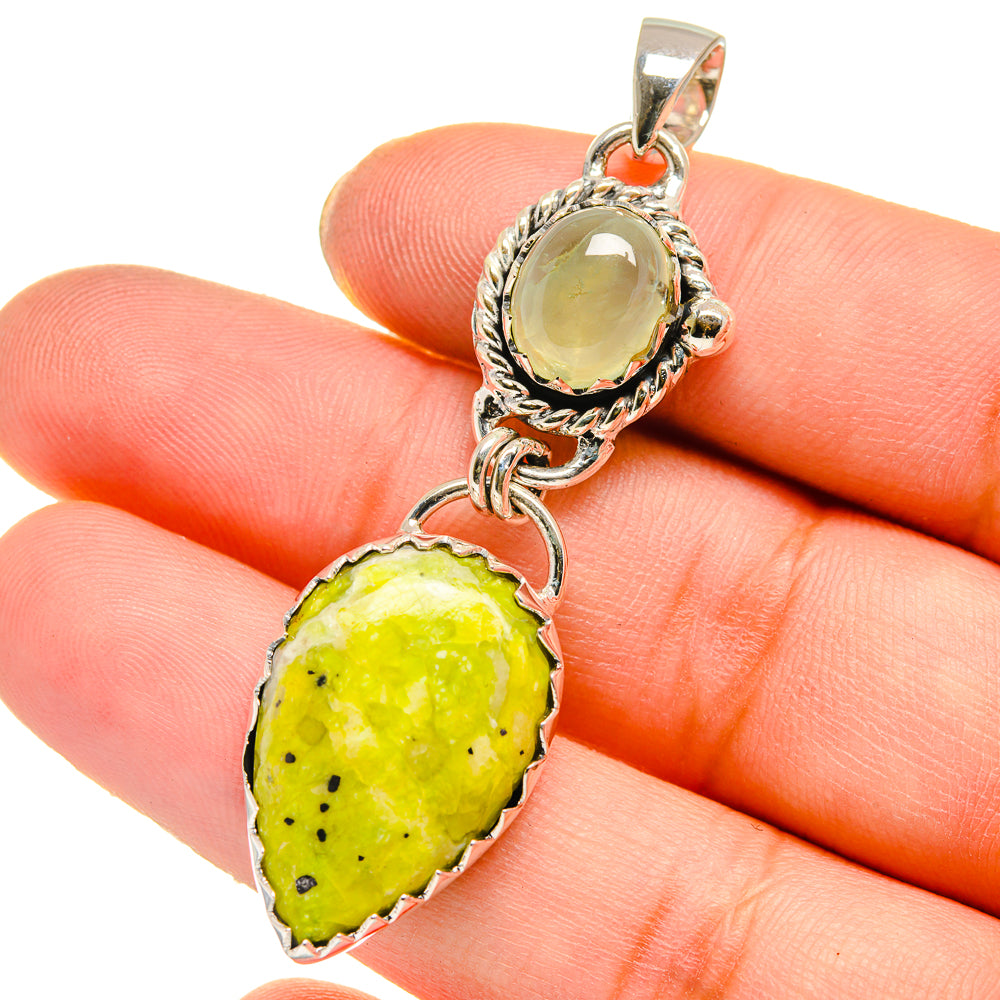 African Green Opal Pendants handcrafted by Anasilvercos - PD17761