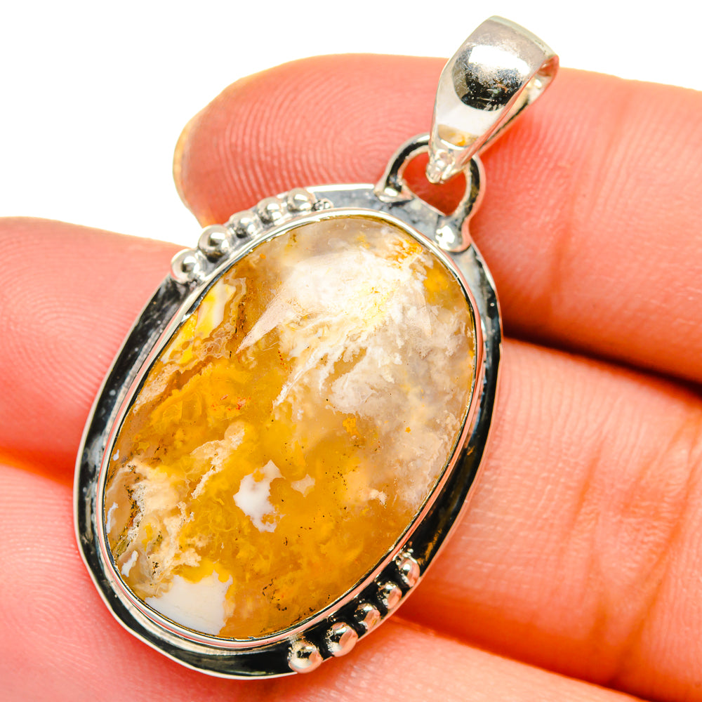 Plume Agate Pendants handcrafted by Anasilvercos - PD17775