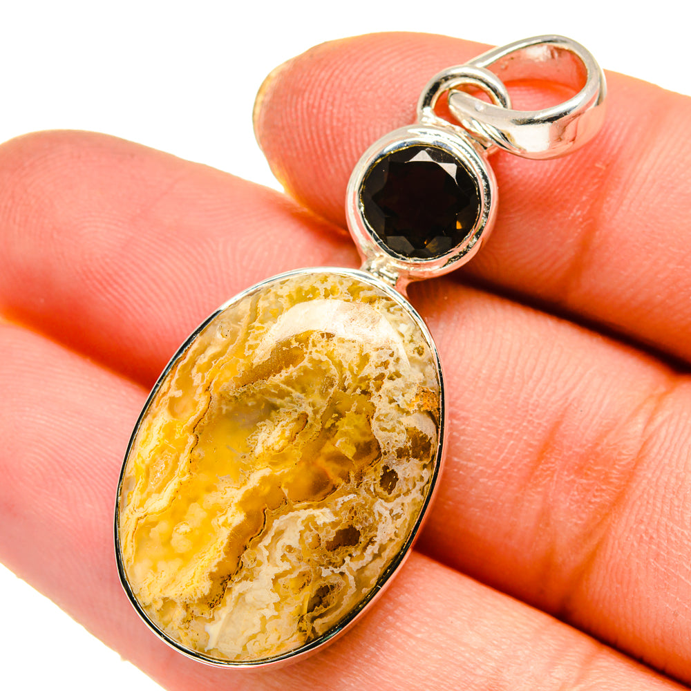 Plume Agate Pendants handcrafted by Anasilvercos - PD17786