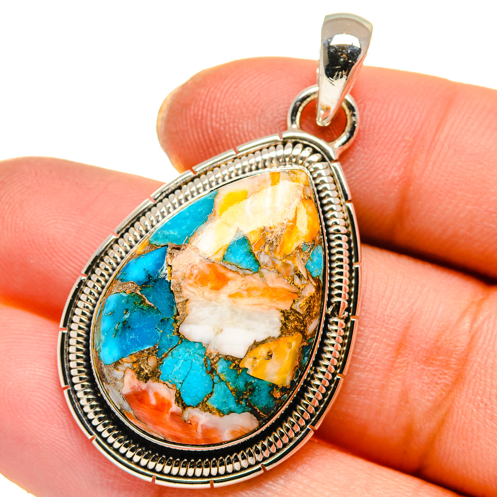 Spiny Oyster Turquoise Pendants handcrafted by Anasilvercos - PD17800