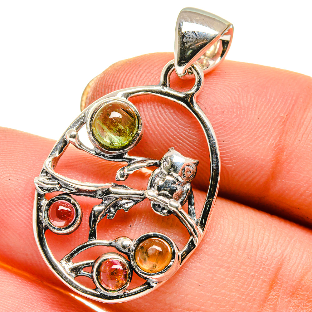 Multi-color Tourmaline Pendants handcrafted by Anasilvercos - PD17808