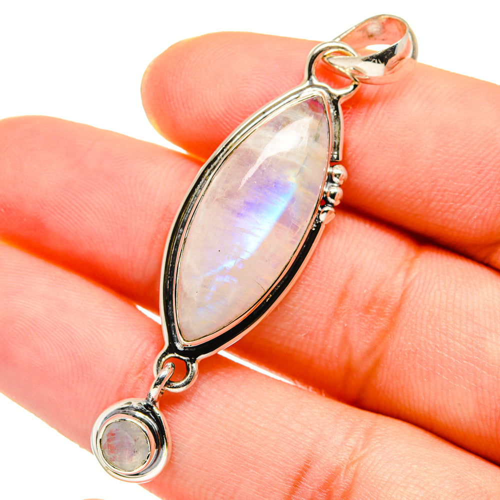 Rainbow Moonstone Pendants handcrafted by Anasilvercos - PD17862