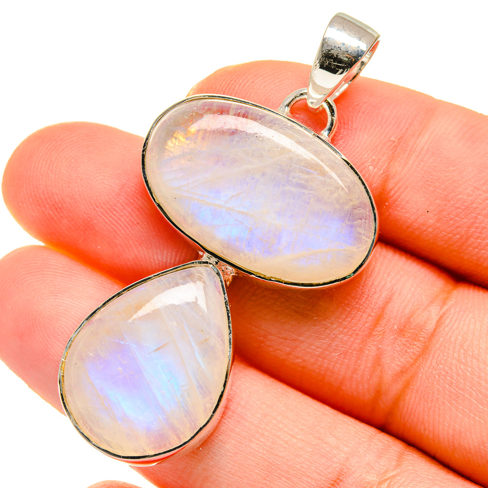 Rainbow Moonstone Pendants handcrafted by Anasilvercos - PD17870