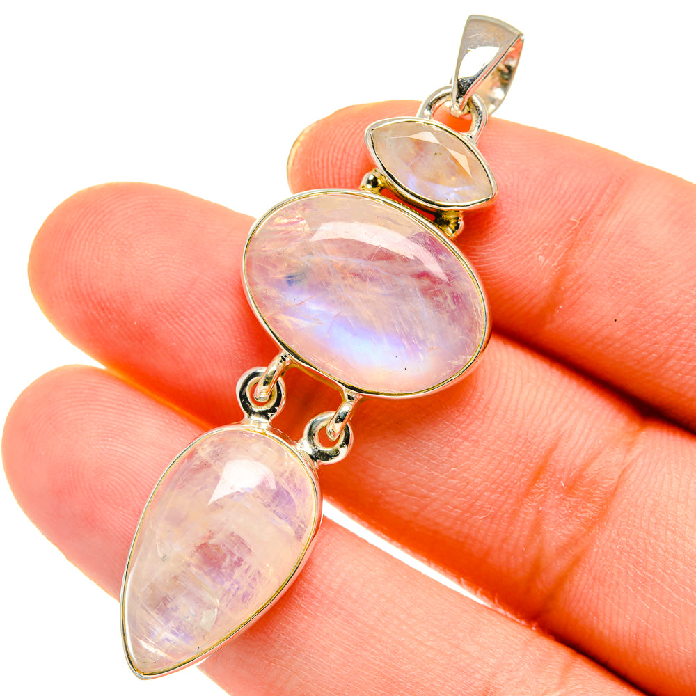 Rainbow Moonstone Pendants handcrafted by Anasilvercos - PD17871