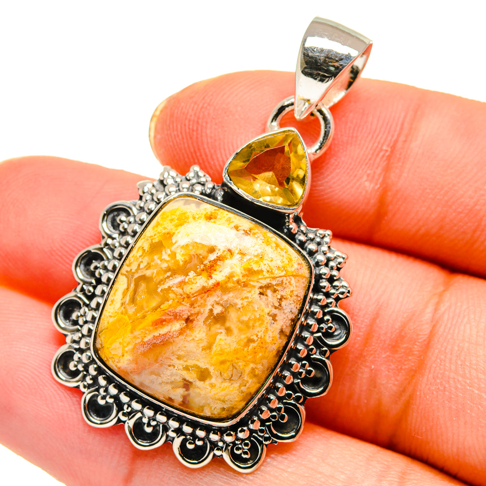 Plume Agate Pendants handcrafted by Anasilvercos - PD17908
