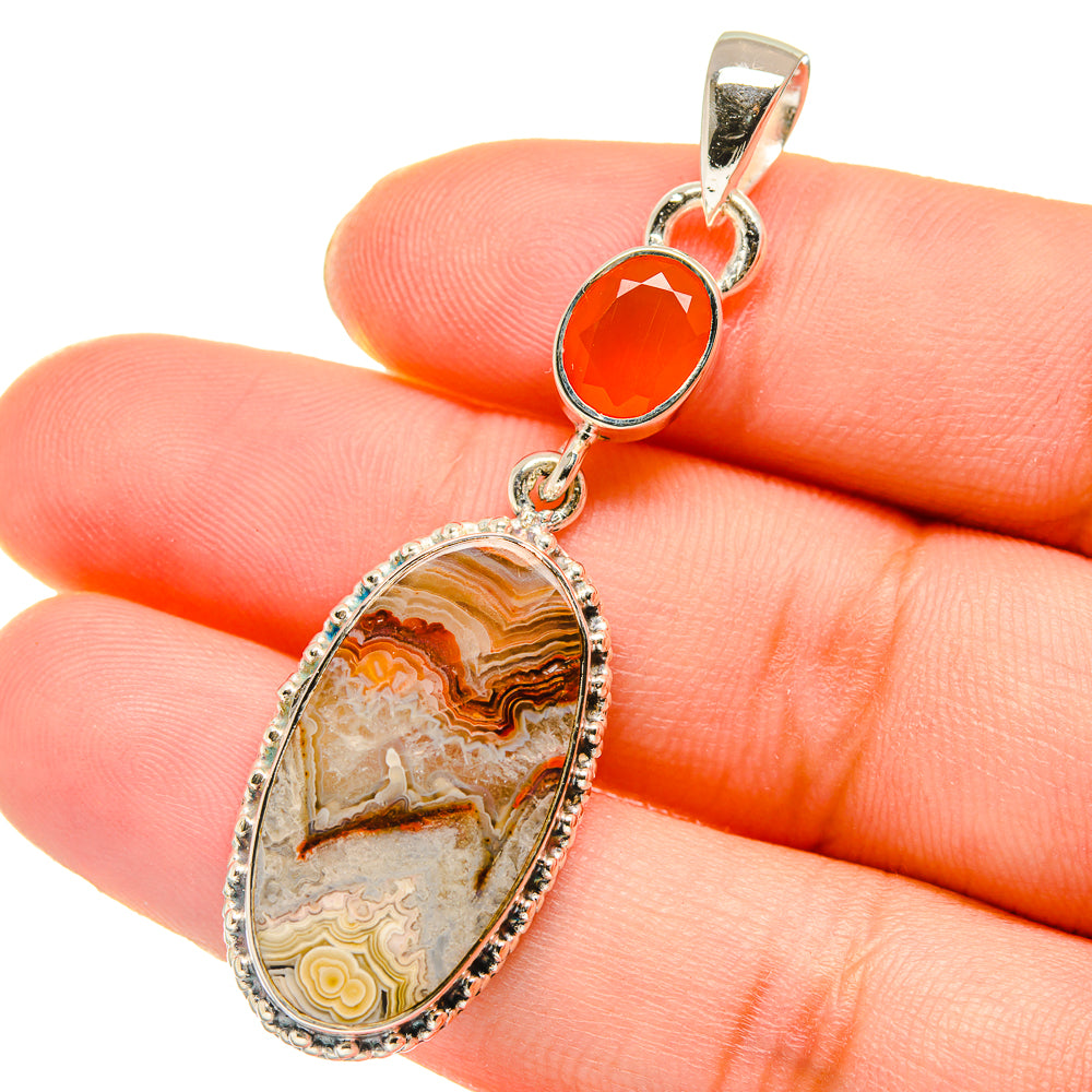 Laguna Lace Agate Pendants handcrafted by Anasilvercos - PD17916