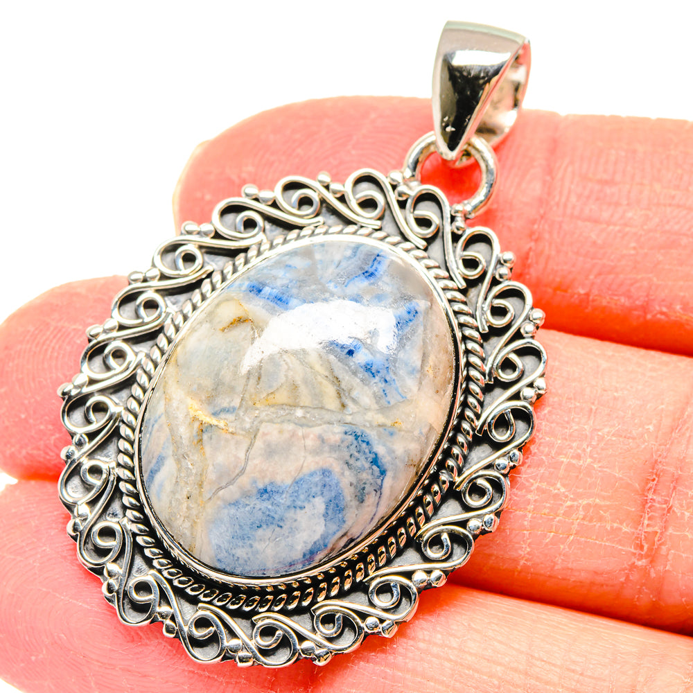 Blue Scheelite Pendants handcrafted by Anasilvercos - PD17968