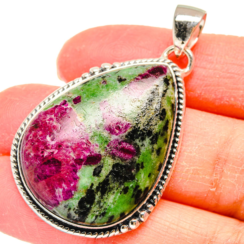Ruby Zoisite Pendants handcrafted by Anasilvercos - PD17970