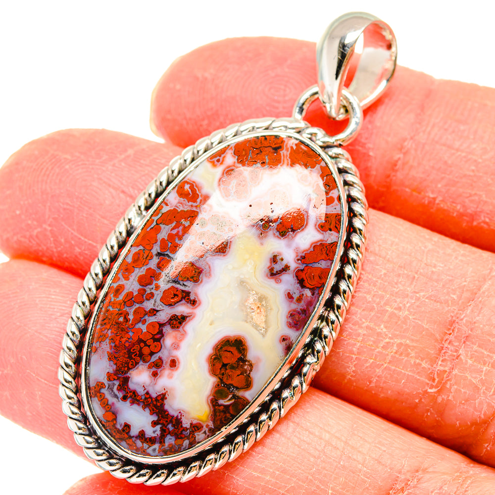 Plume Agate Pendants handcrafted by Anasilvercos - PD17982