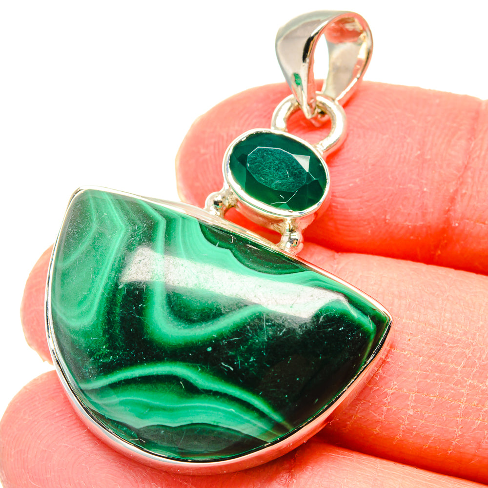Malachite Pendants handcrafted by Anasilvercos - PD18028